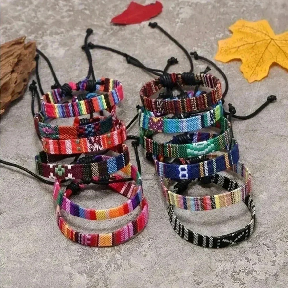 Boho Woven Handmade Bracelet Set - Picture 1 of 5